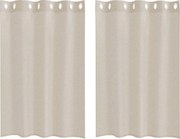 vidaXL Cortină din Voile 2 pcs Nisipiu 140 x 140 cm Poliester
