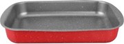 Tava de copt Oliver Voltz Florence OV51222B35S, 35x24x5,5 cm, Acoperire marmura, Fara PFOA, Rosu