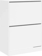 vidaXL Dulap de pantofi cu 2 sertare rabatabile, alb, 80x42x108 cm