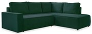Colțar verde închis extensibil cu tapițerie din catifea reiată (cu colț pe partea dreaptă) Brave Dave – Miuform