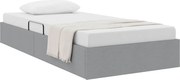 vidaXL Pat cu storage cu headboard Gri deschis 90 x 190 cm țesătură