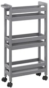 Raft universal Vaduz, MDF, gri, cu roti, 40 x 15 x H 75 cm