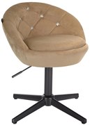 HR948CROSS Scaun Latte din Catifea cu Bază Neagră