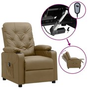 vidaXL Fotoliu rabatabil electric, cappuccino, piele ecologică