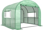 Outsunny Seră Tip Tunel 300 x 300cm Walk-In - Verde | Aosom Romania