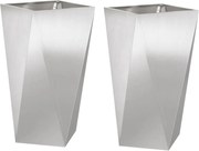 vidaXL Jardinieră 2 pcs Argintiu 40 x 40 x 75 cm Oţel inoxidabil