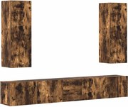 vidaXL Set dulapuri TV, 5 piese, stejar fumuriu, lemn prelucrat