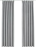 vidaXL Draperii opace cu cârlige, 2 buc., gri, 140 x 225 cm