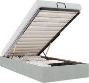 vidaXL Cadru de pat otoman fără saltea Gri deschis 90x190 cm catifea