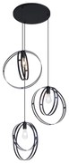 Lampă suspendată de design neagră rotundă cu 3 lumini - Indu