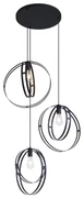 Lampă suspendată de design neagră rotundă cu 3 lumini - Indu