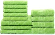 Set 12 Prosoape Maini Fata Corp, Bumbac 100%, 550g m  ² - Verde Inchis