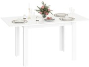 HOMCOM Masă Extensibilă pentru 4-6 Persoane cu Panouri Rabatabile, 120-160x80x78 cm, Alb Lucios | Aosom Romania