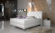 Pat boxspring tapitat cu lada de depozitare, 140X200 cm, Adel, Eltap (Culoare: Maro)