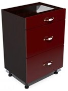 Corp inferior 50 cu 3 sertare metalice pentru greutate Zebra MDF rosu simplu