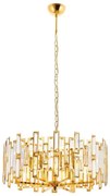 Candelabru suspendat pe lanț CRYSTALLINE 6xE14/40W/230V auriu