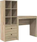 vidaXL Birou cu sertar 2 pcs Stejar Sonoma