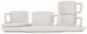Set 4 cani cu farfurii espresso Sahara Berlinger Haus BH 10015, ceramica, crem