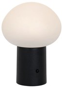 Lampă de masă neagră incluzând LED cu dimmer pe 3 trepte reîncărcabilă - Louise