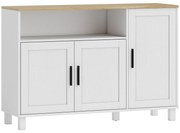 HOMCOM Dulap de Bucătărie cu Uși Amortizate, Compartiment Deschis și 2 Dulapuri Alb | Aosom Romania