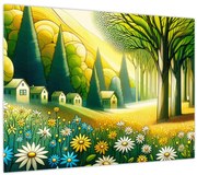 Tablou - Sat în galben-verde (70x50 cm)