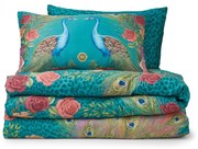 Lenjerie de pat albastru-verde din bumbac satinat pentru pat dublu 200x200 cm Xanadu Peacock – Matthew Williamson