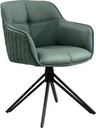 Set 2 scaune Pivotante, Piele Naturala, Verde, Euphoria