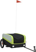 vidaXL Remorcă pentru biciclete, negru și verde, 30 kg, fier