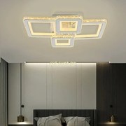 Lustra LED Cu Telecomanda, Elit's Cristal, 2-2 Patrate, Alb, 160 W, RGB