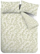 Lenjerie de pat verde pentru pat de o persoană 135x200 cm Sorrel Leaves – Catherine Lansfield