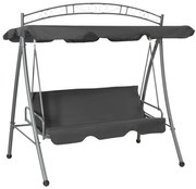 vidaXL Balansoar extensibil cu copertină antracit 198x120x205 cm oțel