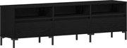 vidaXL Cabinet TV Stejar Negru 150 x 30 x 44,5 cm Lemn compozit