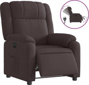 vidaXL Fotoliu rabatabil electric, maro închis, material textil
