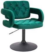 HR8403N Scaun Verde Catifea cu Bază Neagră