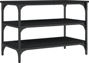 vidaXL Bancă de pantofi, negru, 70x38,5x49 cm, lemn prelucrat