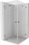 Mexen Lunar-F Duo cabină de duș pliabilă 80 x 80 cm, transparentă, cupru periat - 836-080L-080P-65-00