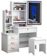 SET CRYSTAL - Măsuță de machiaj cu oglindă iluminată LED