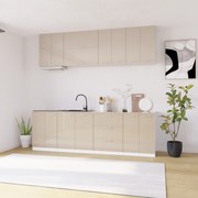 Bucatarie Love MDF lucios, 260 cm, Cappuccino