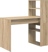 vidaXL Birou cu raft Stejar Sonoma 113 x 54 x 120 cm Lemn compozit