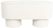 Bancă albă cu tapițerie din țesătură bouclé Marcos – White Label