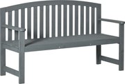 Outsunny Bancă de grădină 2 locuri din lemn, bancă rezistentă la intemperii, mobilier de grădină cu spătar, capacitate 240 kg 143 x 51 x 85 cm, Gri | Aosom Romania