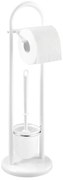 Perie de toaletă cu suport pentru hârtie Wenko Siena, alb
