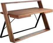 Birou elegant design LUX furnir de nuc si otel Office Walnut