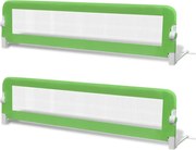 vidaXL Balustradă de protecție pat copii, 2 buc., verde, 150x42 cm
