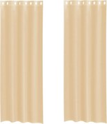 vidaXL Perdele Voile cu Oelii 2 buc Nisip