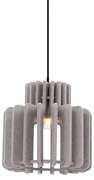 Lampă suspendată retro neagră cu abajur gri-maroniu - Felt