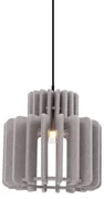 Lampă suspendată retro neagră cu abajur gri-maroniu - Felt