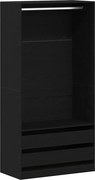 vidaXL Dulap cu sertar Stejar negru 100 x 50 x 200 cm Lemn compozit