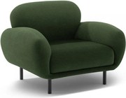 Fotoliu verde cu tapițerie din țesătură bouclé Poppy – Micadoni