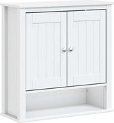 vidaXL Dulap de baie de perete "BERG" alb, 69,5x27x71,5 cm, lemn masiv